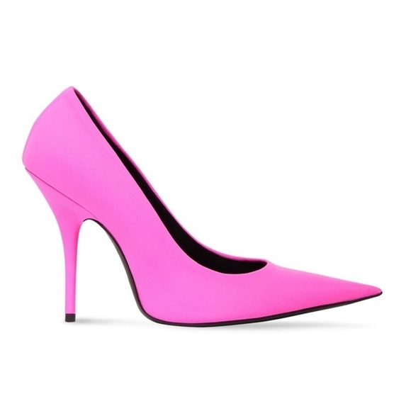 New Balenciaga Knife 110MM Fluo Pink Matte Spandex Pump Size 38 - Picture 1 of 14